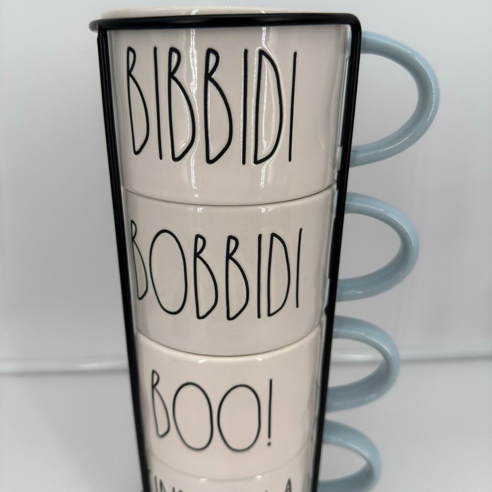 Disney Rae Dunn Cinderella Stackable Mugs Cups Rack Bippidi Boppidi Boo Set of 4 - Picture 3 of 14